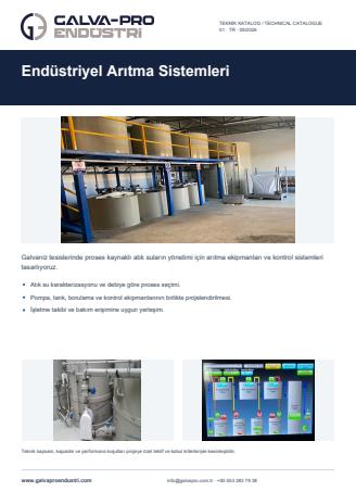 Endüstriyel Arıtma Sistemleri katalog kapağı